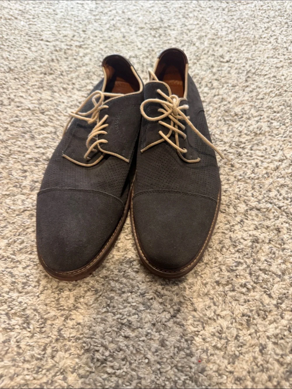 Johnston & Murphy 8.5 Men's Navy Suede Lace-Up Oxford Shoes